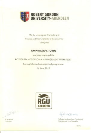Robert Gordon Post Graduate Diploma
