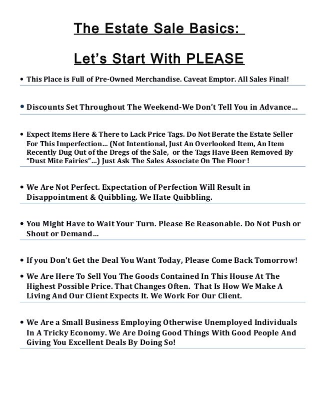 The Basics of Estate Sale Etiquette