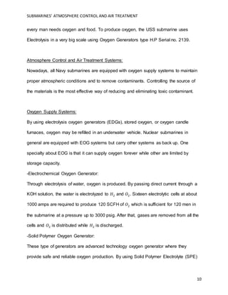 Submarine O2 Generator Submarines Atmosphere Control and Air Treatment | DOCX
