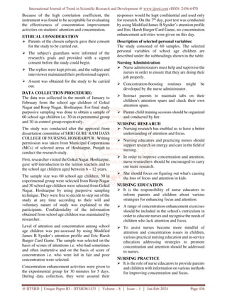 Effectiveness of Concentration Enhancement Activity on Attention and ...