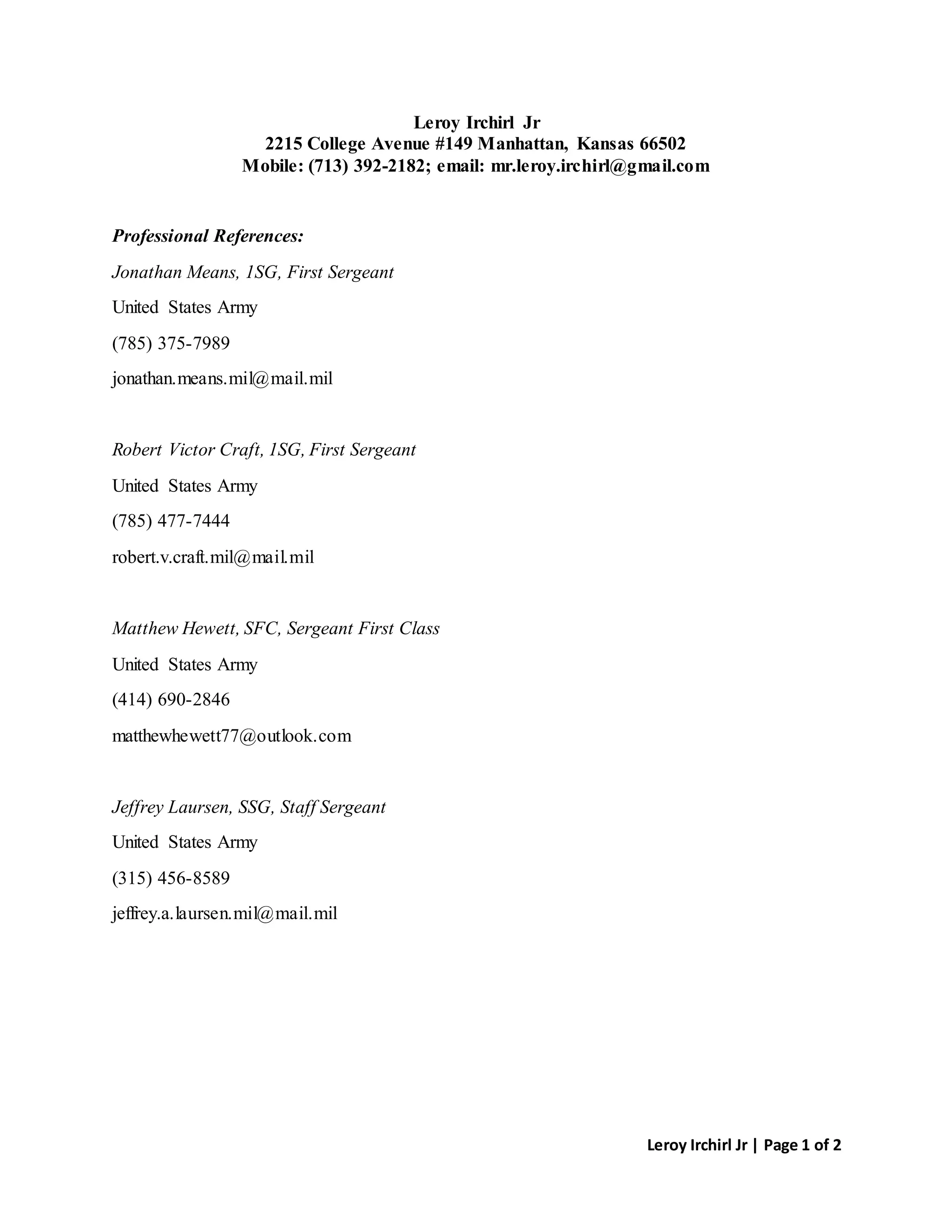 My Resume References | DOCX