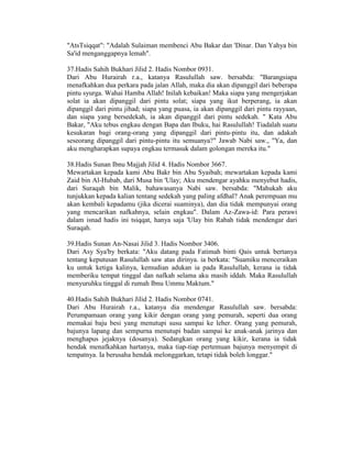 72 Hadis Mengenai Nafkah | PDF