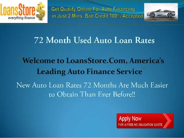 72 Month Used Auto Loan Rates