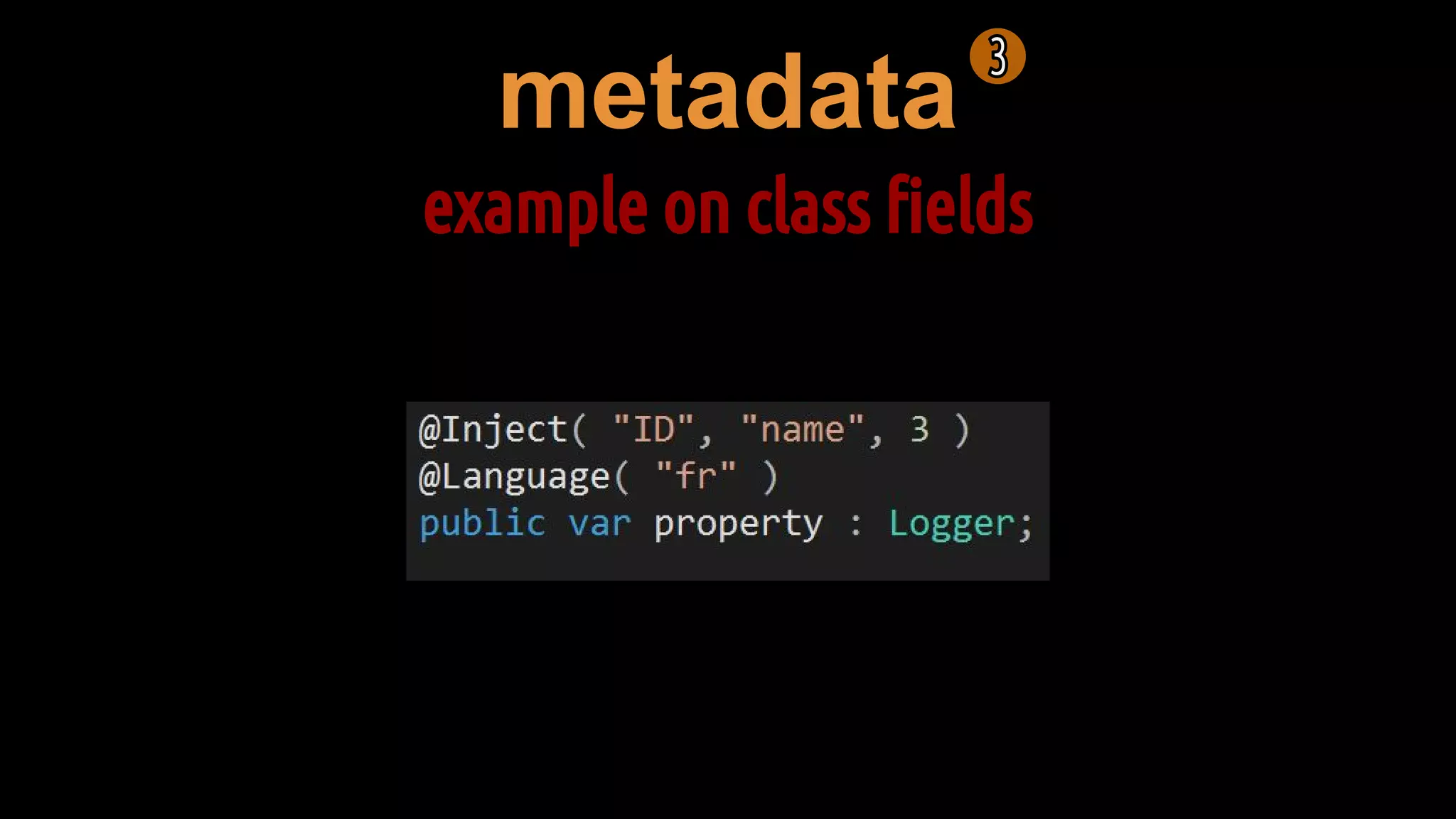 metadata
example on class fields
 