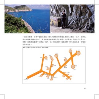 東引安東坑道遠眺海上美景                                 東引安東坑道士兵雕像


          一位官兵雕像，各景中遠眺壯麗的一線天與嫵媚的東湧燈塔更是叫人難忘。此外，安東坑
          道也是觀賞燕鷗的好地方，夏季時黑尾鷗會遷移至此繁殖，許多愛鳥人士每年必定會至此
          朝聖，從寬闊的觀景平台望出，海天一色、怪石崢嶸、海鷗飛舞，映入眼前的是一幅幅的
          世界級美景。
           東引安東坑道空間配置示意圖（湯鈺媗繪圖）
                                                              坑道口
                                                                           坑道口


                                                坑道口


                                        廁所

                           豬舍                         中山室

                                 坑道口




                                              盥洗室                     機炮
                                 作戰室
                                                      盥洗室
                                                                    坑道口


                                                            大寢室

                                連長室

                     小寢室                      副連長室
                                      彈藥庫
           坑道出入口




                                                                                 79
 