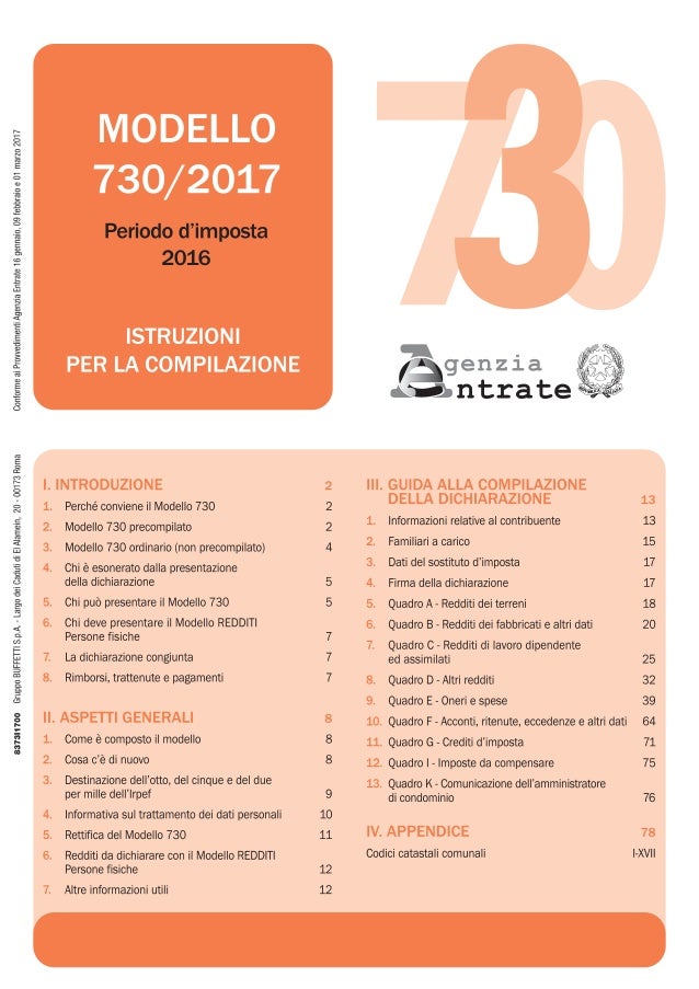 730 2017 Istruzioni