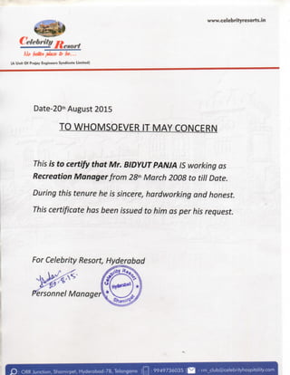 rec managr celbrity certificate