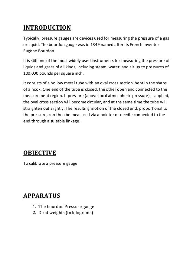 73051220 Calibration Of A Pressure Gauge Grp 7