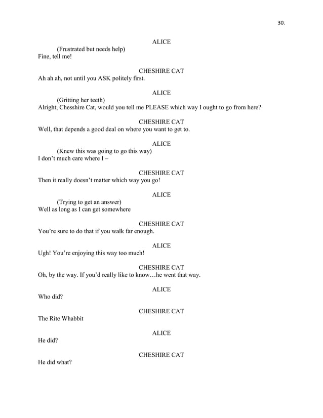 AliceInWonderlandScript PDF
