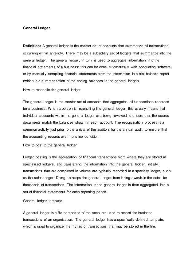 what is a business ledger