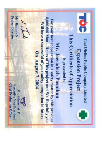 Certificate of TOC_8 Million LTA