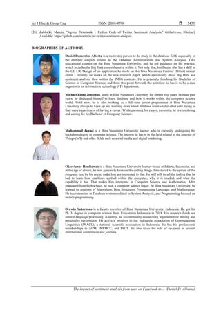 The impact of sentiment analysis from user on Facebook to enhanced the ...