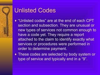 Unlisted Code Letter Example 04.04.2011 UEI Interview CPT Coding | PPT