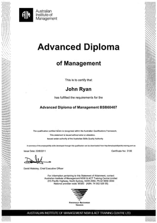 Advanced diploma