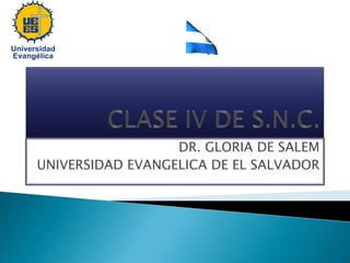 DR. GLORIA DE SALEM
UNIVERSIDAD EVANGELICA DE EL SALVADOR
 