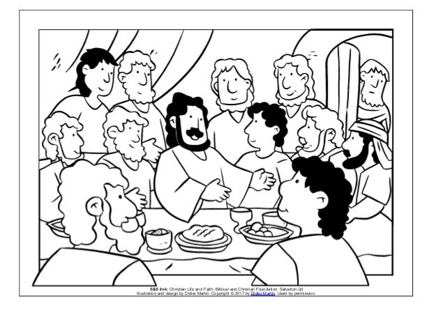 Coloring Page Meals With Jesus The Last Supper SS Link Christian Life And Faith Biblical Foundation Salvation 2d