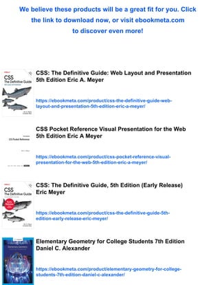 CSS: The Definitive Guide Web Layout and Presentation Eric A. Meyer | PDF