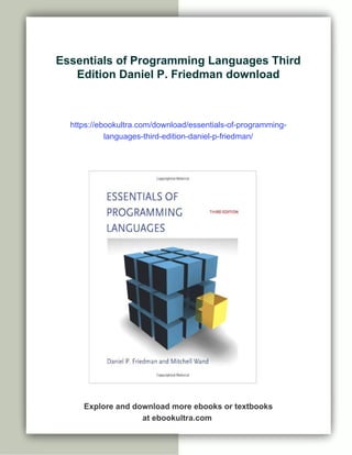 Essentials of Programming Languages Third Edition Daniel P. Friedman | PDF