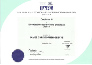 Systems Electrician Cert 3