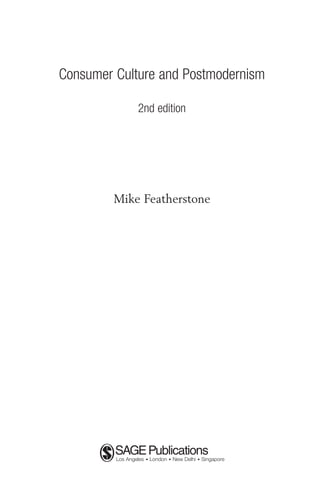 Consumer Culture And Postmodernism Published In Association With Theory ...