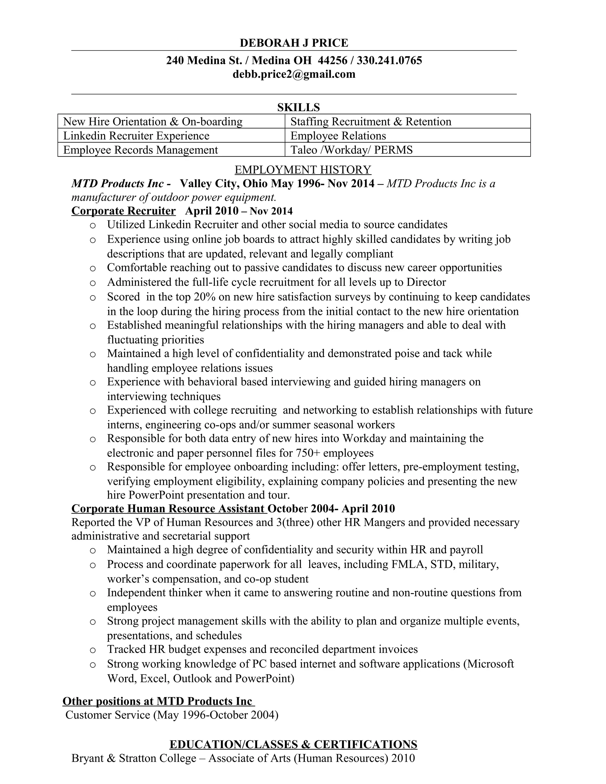 D price resume pdf