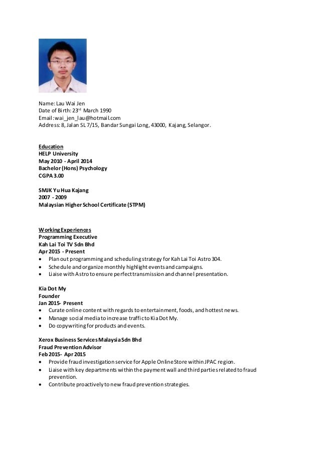 My Resume 2015