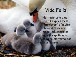 Vida Feliz No trato com eles, usa as expressões: “Por favor” e “muito obrigado”, desse modo, educando-os mais e espalhando afeição em torno dos teus passos.  Joanna de Ângelis 
