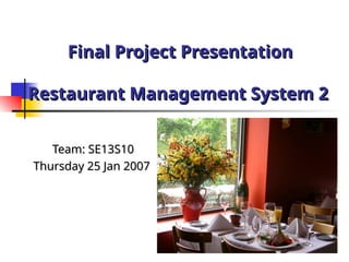 Restaurant Management System Project.ppt