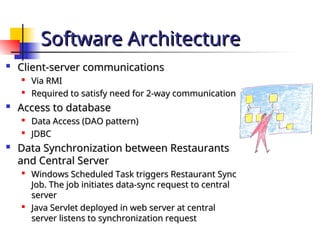 ppt java rmi pizza order application: client server... Restaurant Management System Project.ppt