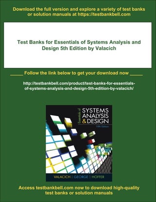 Test Banks for Essentials of Systems Analysis and Design 5th Edition by ...