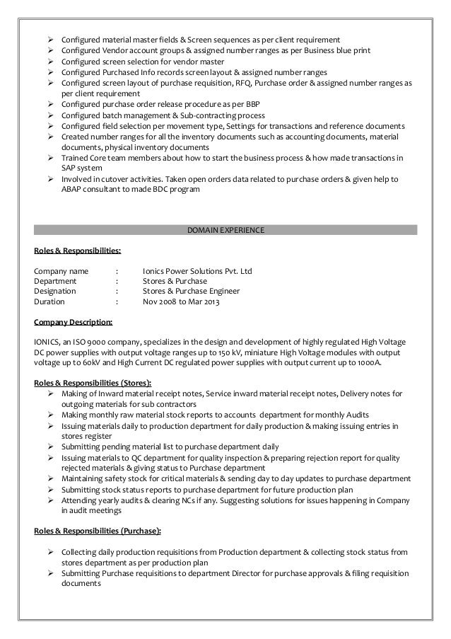 🎉 Roles and responsibilities of purchase engineer. The