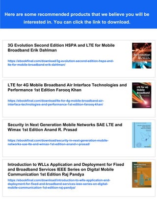From GSM to LTE Advanced An Introduction to Mobile Networks and Mobile ...