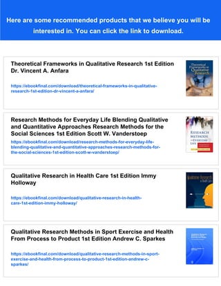 Qualitative Methods for Health Research 1st Edition Dr Judith Green | PDF