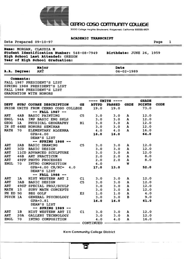 academic transcripts high school transcript for college