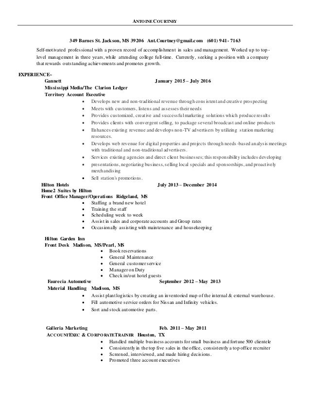 Antoine Courtney Resume