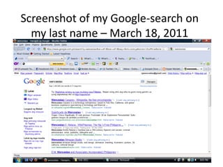 Screenshot of my Google-search on
  my last name – March 18, 2011
 