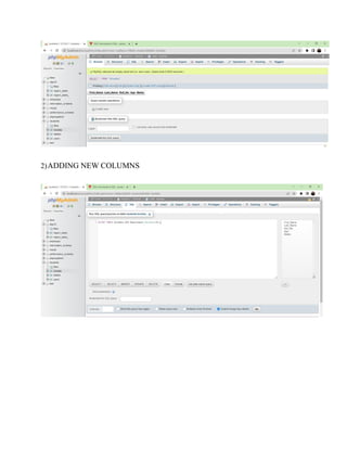 2)ADDING NEW COLUMNS
 