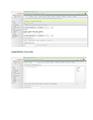 3)DROPPING COLUMN
 