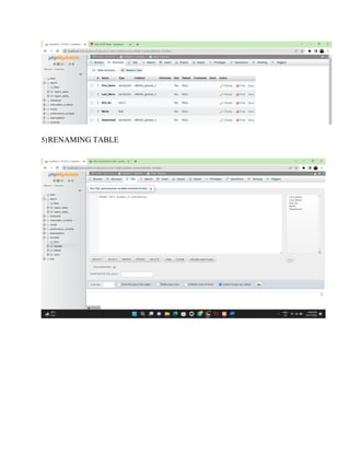 5)RENAMING TABLE
 