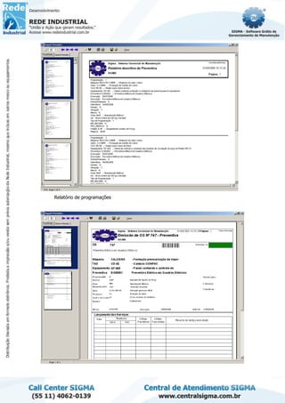 Relatório de programações
 