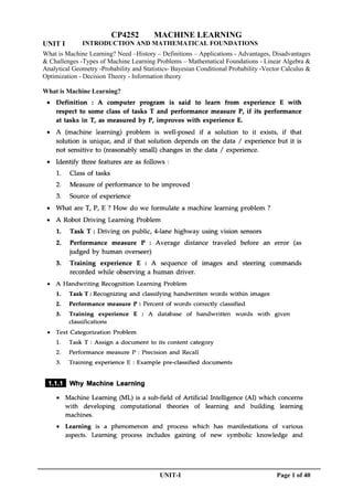 Comprehensive Machine Learning Course: Foundations to Deep Learning | PDF