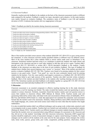 Exploring Teachers Practices of Classroom Assessment in Secondary ...