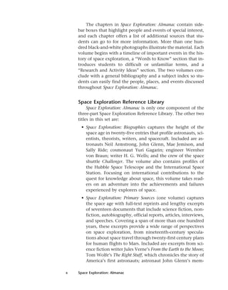 Space Chapters Space Exploration Almanac Space Exploration Reference Library 1st ...