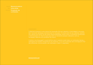 CLIENTE:
ANO:
PROJETO:
ENQUADRAMENTO:
Beeverycreative
2014/2016
Produção de
conteúdos
A BeeVeryCreative é uma marca de impressão 3D que, aliando a criatividade à inovação,
tem merecido destaque internacional no mercado. A construção do seu website, assente
nos valores da marca, foi da nossa responsabilidade, assim como a constante atualização
e reformulação do mesmo para que este se mantenha sempre relevante, com as
novidades relativas aos produtos da marca.
Criámos uma linguagem visual distinta para o website onde todos os conteúdos desde a
realização de sessões fotográﬁcas de produtos, à sua pós produção até à divulgação ﬁnal
das diferentes comunicações são realizados made in Legendary.
beeverycreative.com
 