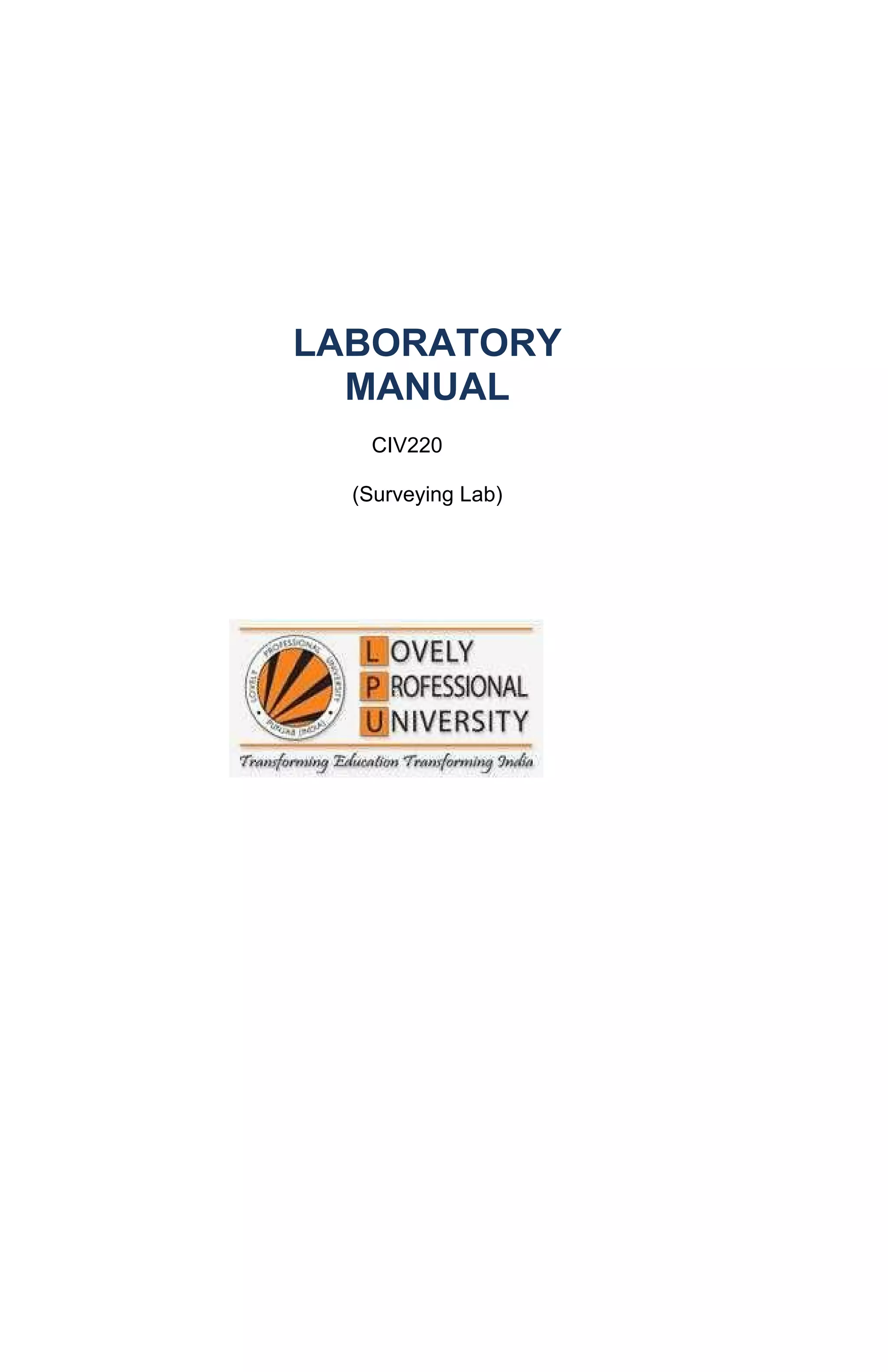 73941338 surveyinglabmanual1 PDF