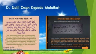 Iman kepada malaikat Allah dan Tugasnya, Jibril mikaik izril izrafil ...