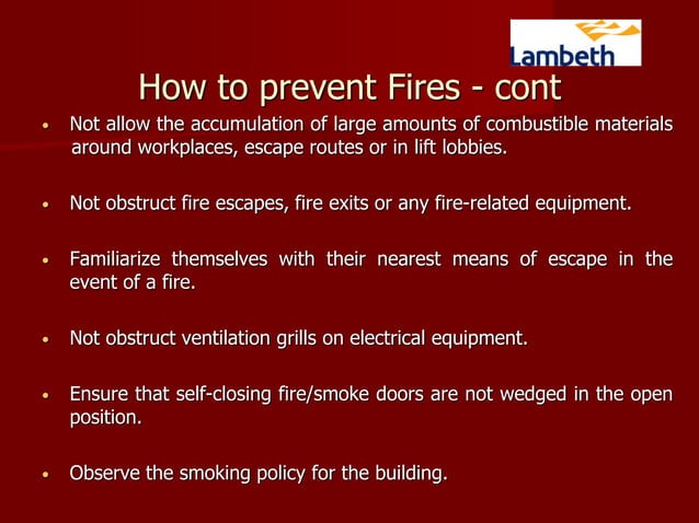 Fire Marshall Training for all Fire Marshalls in Lambeth Housing ...