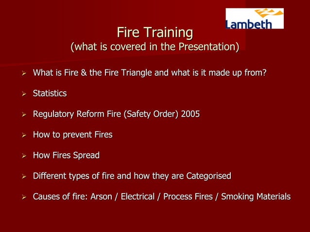 Fire Marshall Training for all Fire Marshalls in Lambeth Housing ...