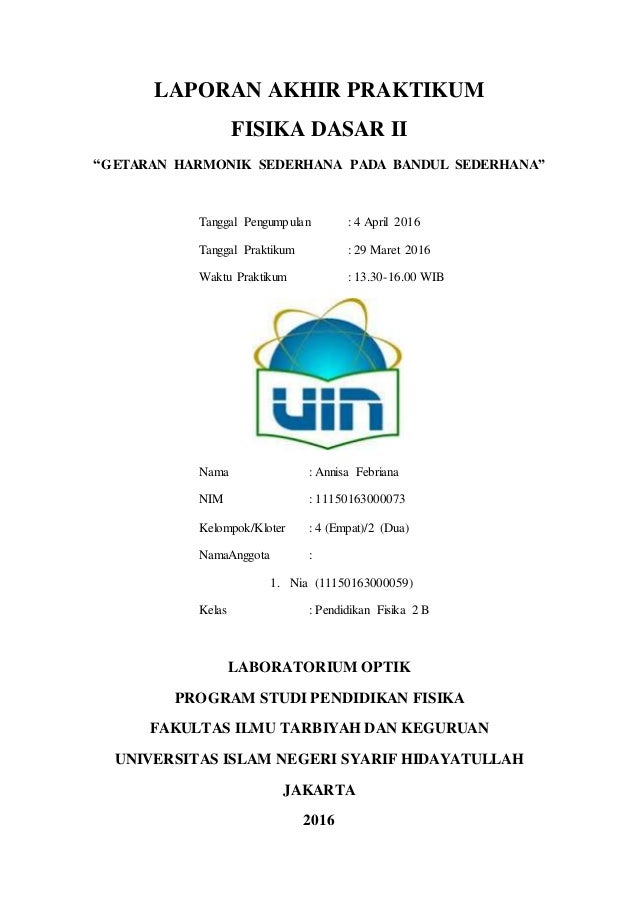 Laporan Praktikum Ghs Bandul Sederhana