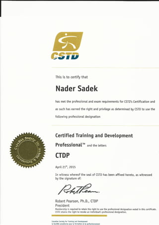 CSTD Certification | PDF